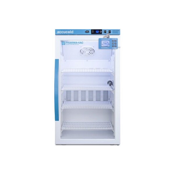 Summit Appliance Div. Accucold Counter Height Vaccine Refrigerator, 3 CuFt, 19"W x 19"D x 34"H, Glass Door ARG3PVDL2B - main